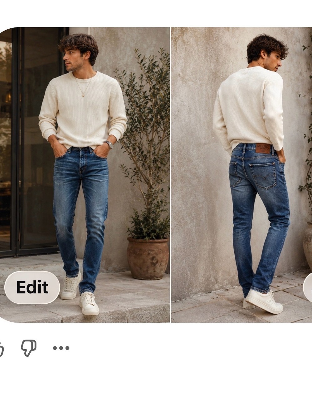 Moussy Slim Straight Jeans in Mid Blue Wash